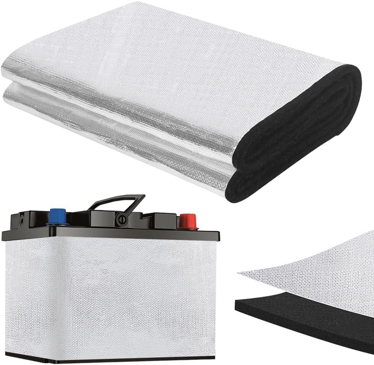 Batterijisolatiekit 18 cm x 1 m - Zelfklevende reflecterende folie - Vuurvast voor auto en vrachtwagen - ShopVlot