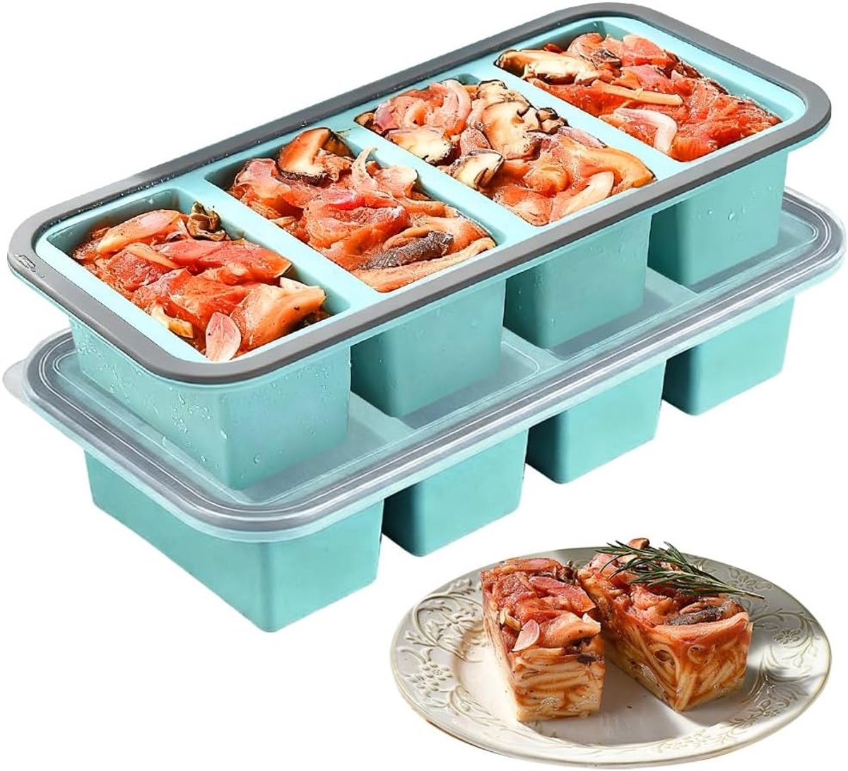 Silicone vriesdozen 250 ml - stapelbare siliconen container met deksel - ideaal voor soep en ijsblokjes - ShopVlot