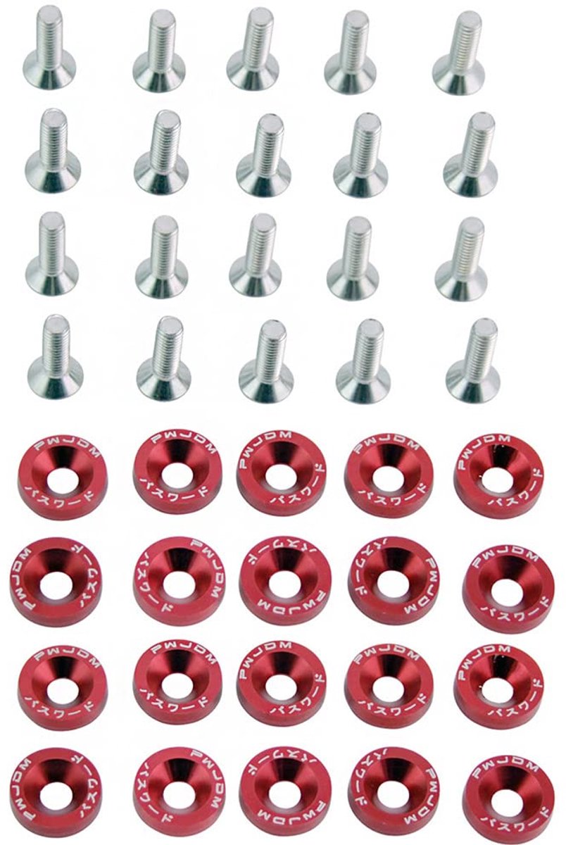 Padding plates voor spatbord - M6 x 20 mm - CNC gefreesd aluminium - verbeterde uitstraling motorcompartiment - ShopVlot