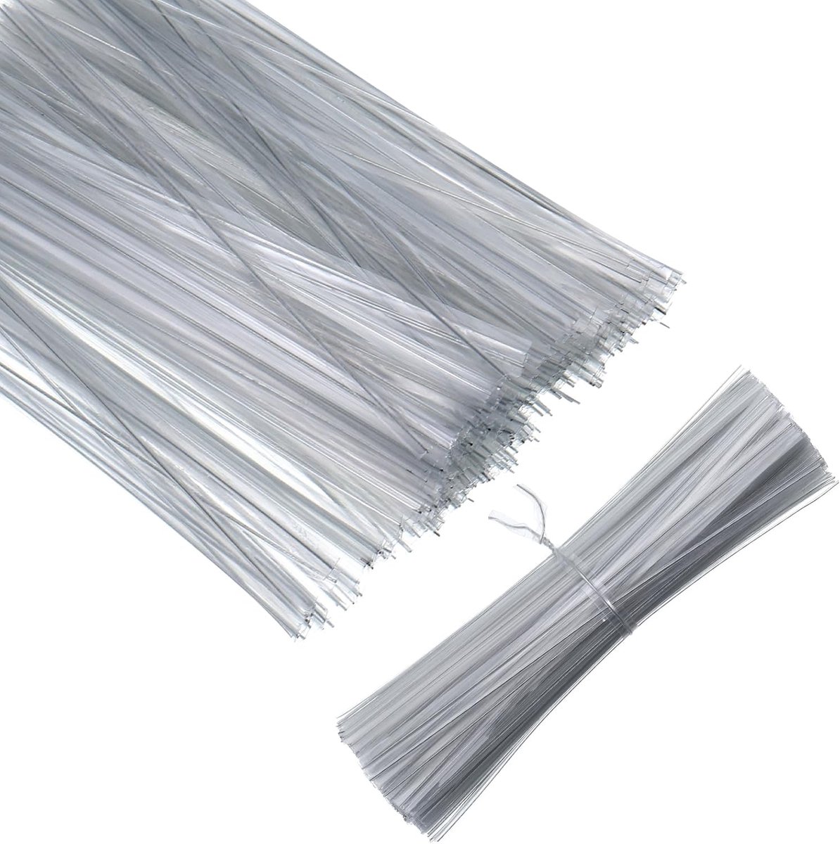 Transparante kabelbinders 10 x 0,5 cm - herbruikbare twist ties - plastic gecoate ijzerdraad - ShopVlot
