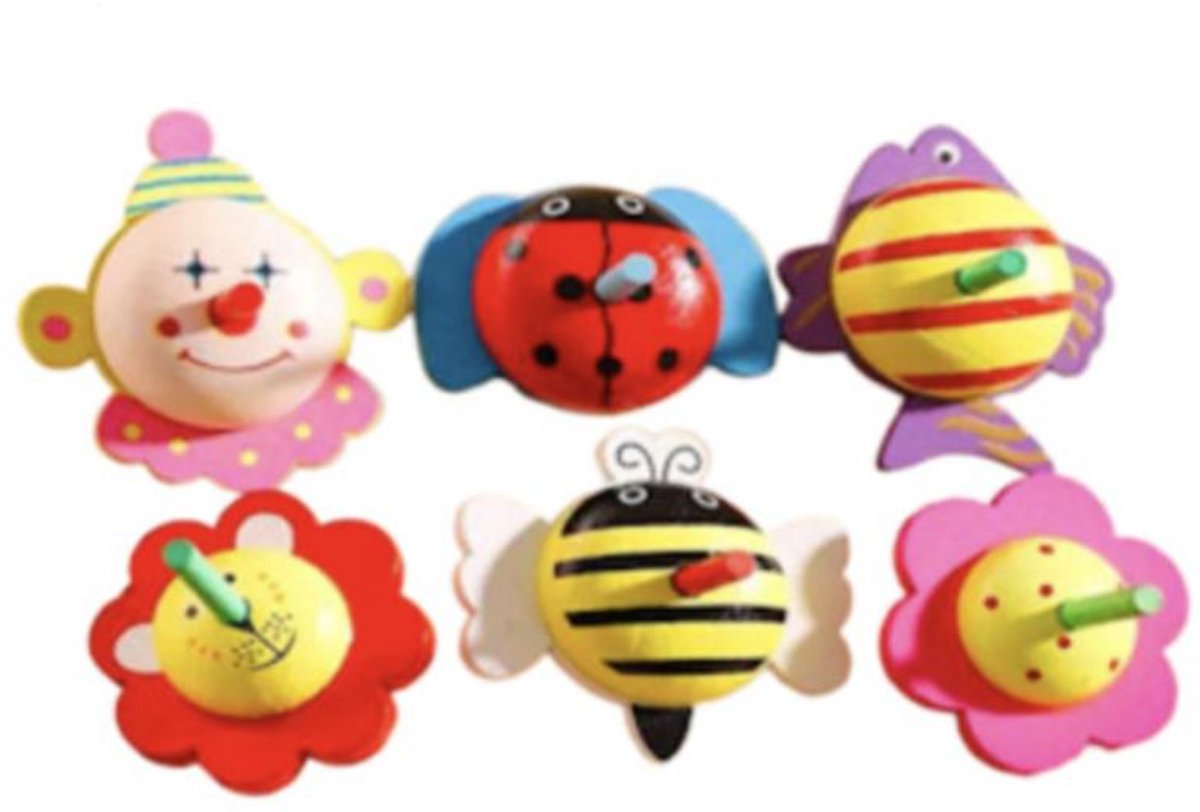 Houten tollen set van 2 – houten tolletjes – speelgoed tollen – klassieke tol – 2 verschillende ontwerpen – kinderspeelgoed