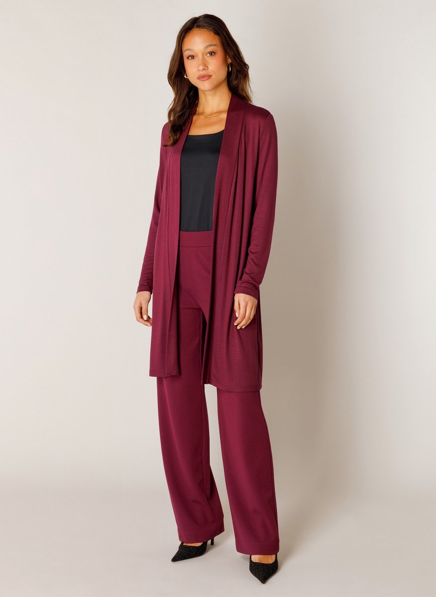 BASE LEVEL Yayla Long Vest - Wine Red - maat 48