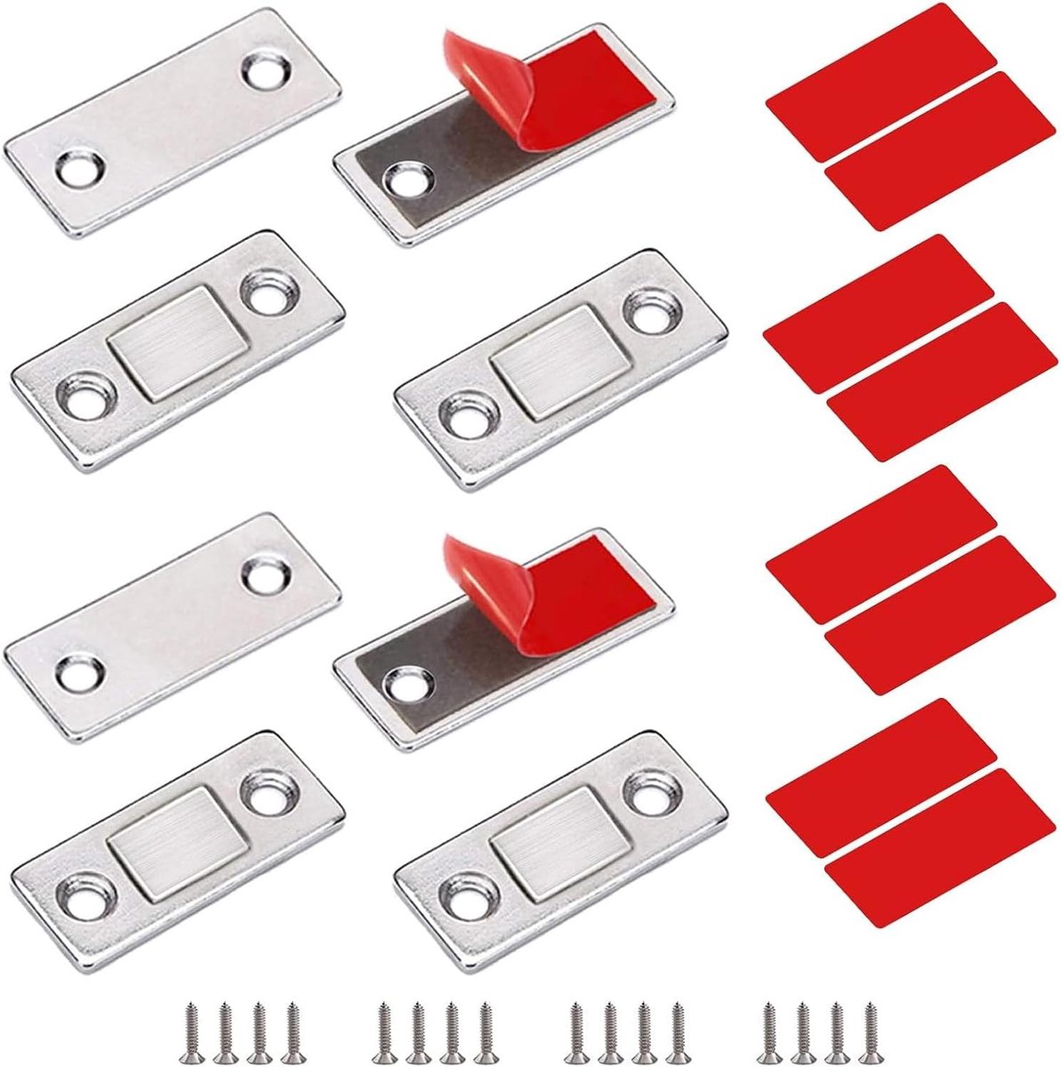 Deurmagneten sterke magneet 4 stuks - roestvrij staal - ultradun ontwerp - perfect voor schuifdeuren - ShopVlot