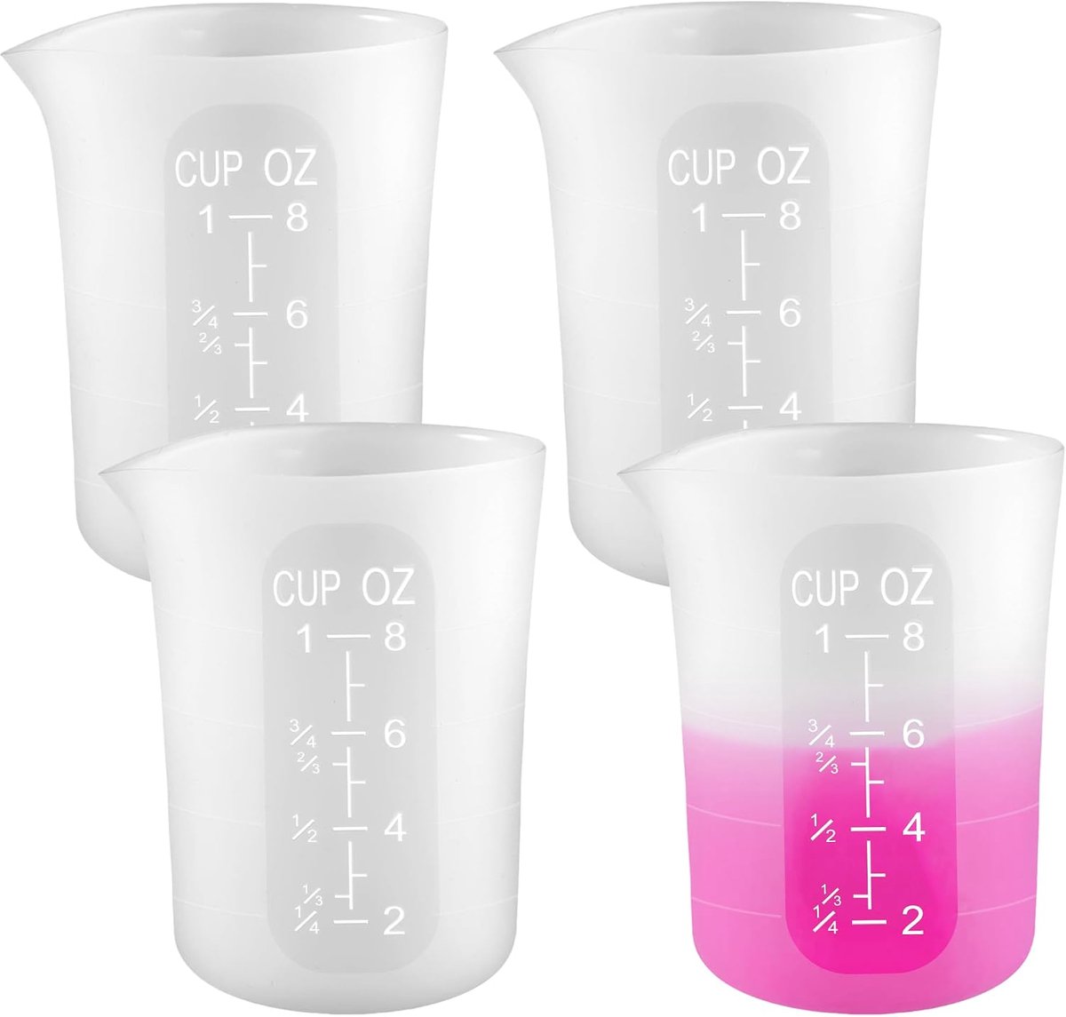 Silicone maatbekers 250ml - herbruikbare gietbekers - dubbele schaalverdeling - nauwkeurig meten voor DIY - ShopVlot