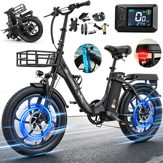 ALLGOBIKE AC20 Elektrische Fiets - 20*3.0 Inch Fat Tire City Commuter E-Bike - 48V 20Ah Lithium Batterij - Opvouwbaar -250W Motor - 7 Versnellingen -Zwart — afbeelding 3