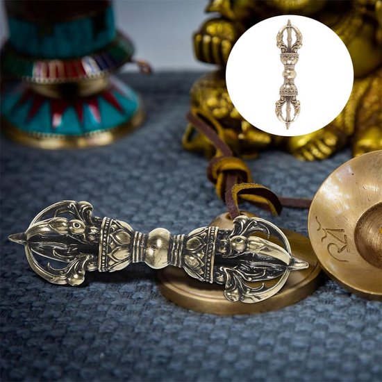 SnelShoppen - Buddhist Supplies - Handgemaakte Brass Vajra Meditatie Symbool voor Thuis, Kantoor, Tafel, DIY Sleutelhanger, Auto Decoratie van Snelshoppen — afbeelding 4