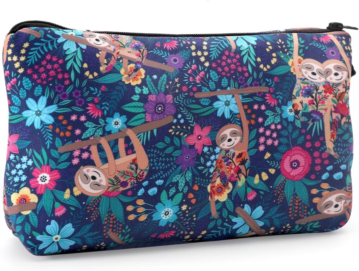 Toilettas - 22x13x5 cm - Multicolor - Lazy Dog patroon - Ideaal voor reizen - SnelShoppen