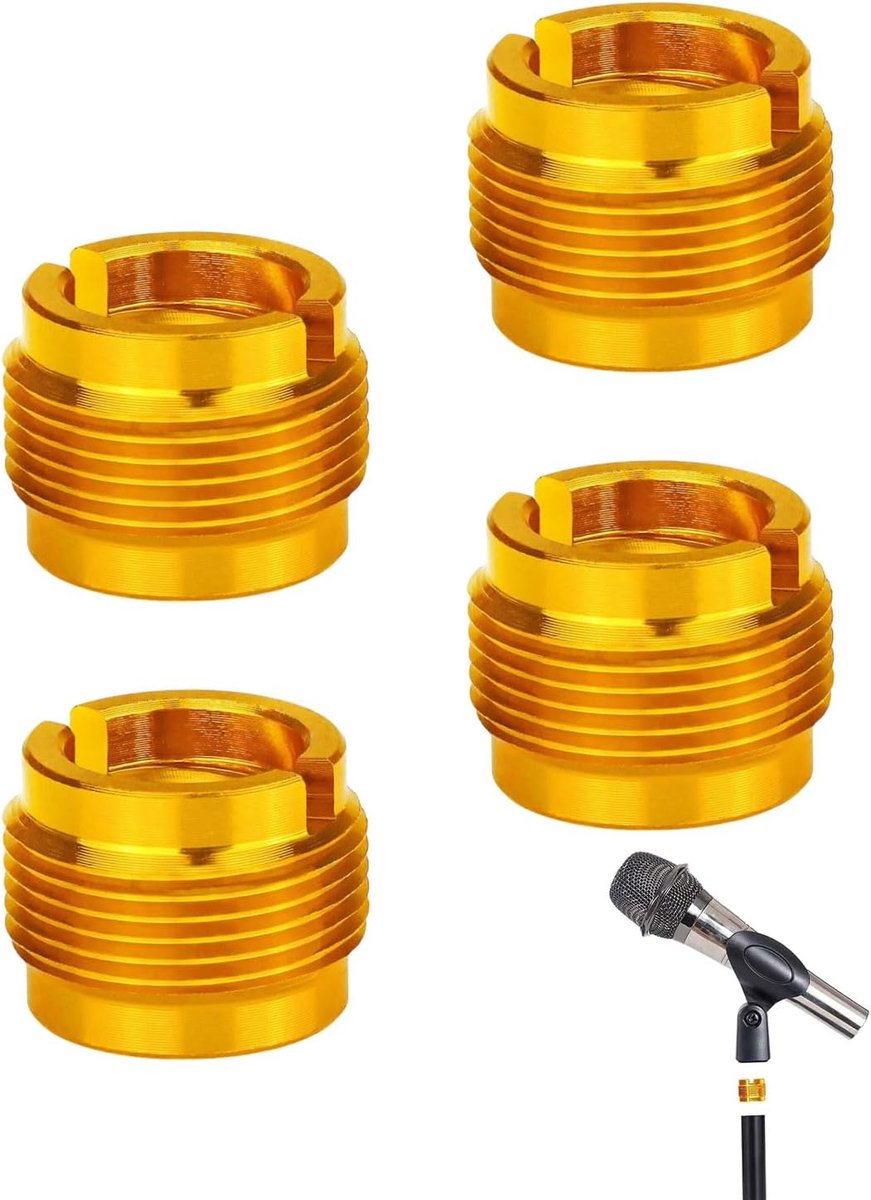 Microfoon schroeven 3/8 vrouwelijk op 5/8 mannelijk - 4 stuks adapter - microfoon houder accessoires - SnelShoppen