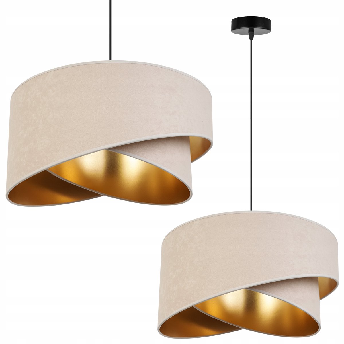 Luxe hanglamp salon, goudkleurig, 45cm, glamour stijl