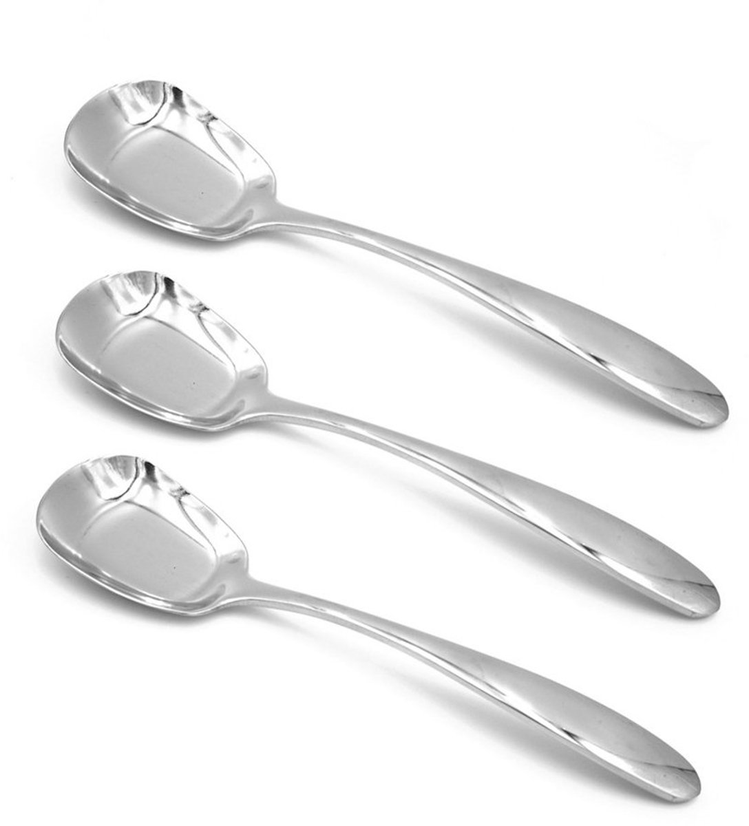 Soeplepels Set van 3 - RVS - Speciaal Vierkant Ontwerp - Ideaal voor Diner - ShopVlot