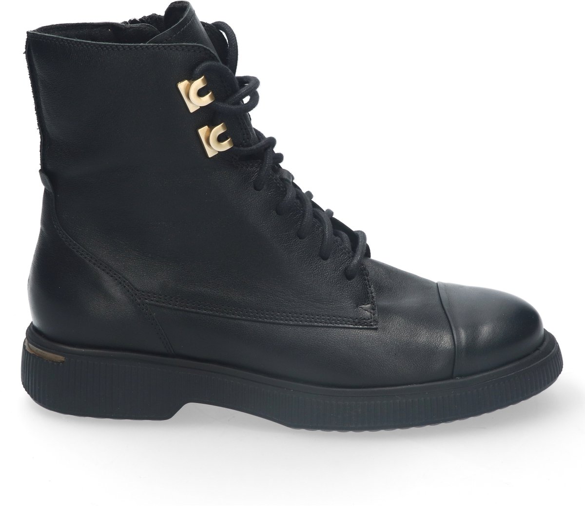 Durea - 9837 H - Hoge sneakersVeterbootsDames veterschoenenDames sneakersHalf-hoge schoenen - Kleur: Zwart - Maat: 38