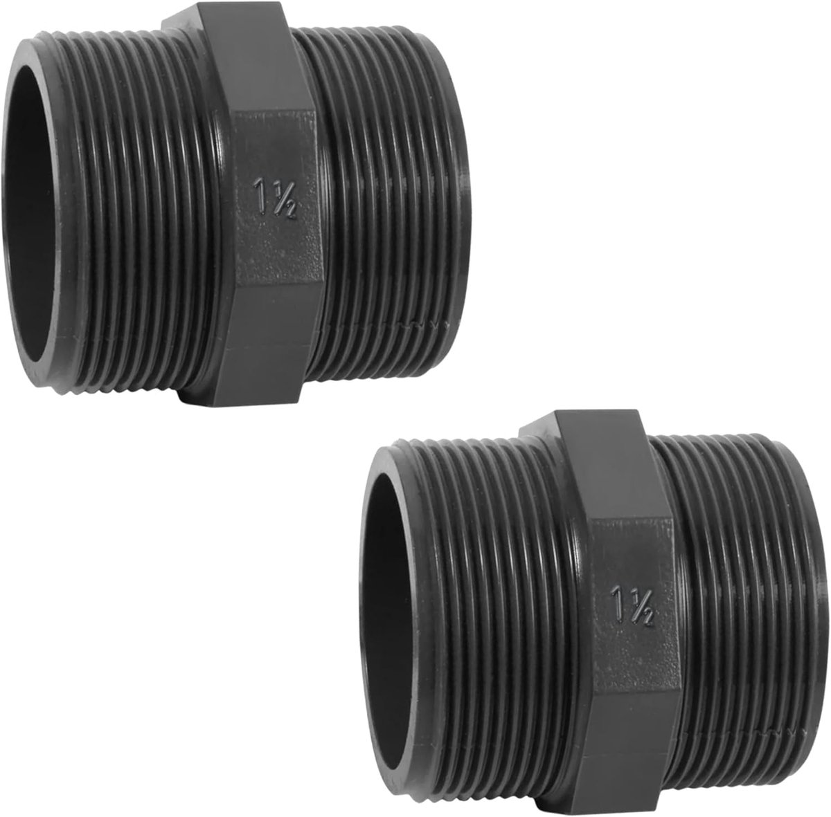 PVC verbindingsstukken 1 1/2 inch - grijze PVC-U connector - voor zwembad- en irrigatieleidingen - 2 stuks - ShopVlot