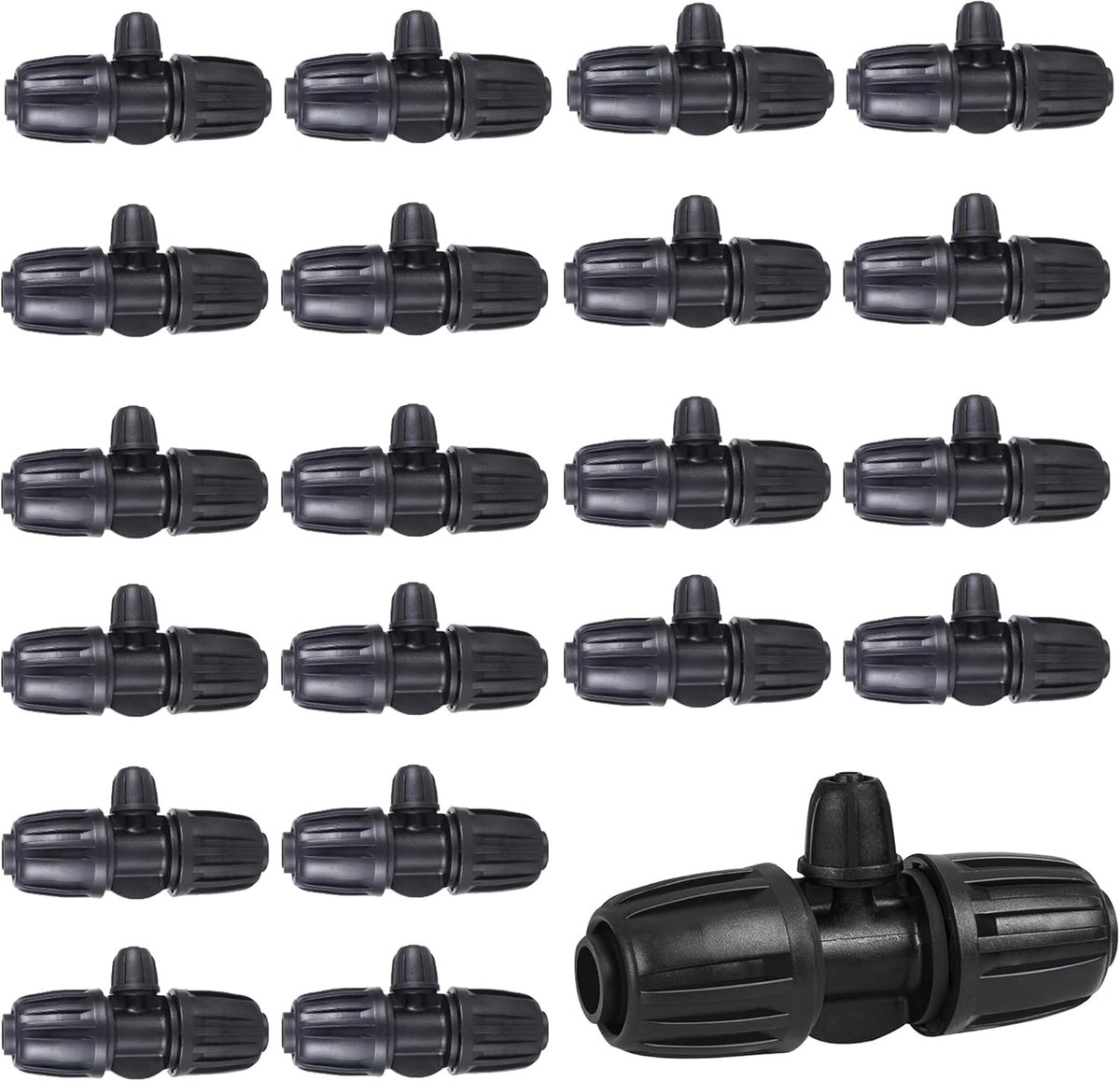 Tuinirrigatie Barbed T-Connectoren - 16mm tot 4/7 Universele Verbindingsstukken - Duurzaam en Corrosiebestendig - ShopVlot