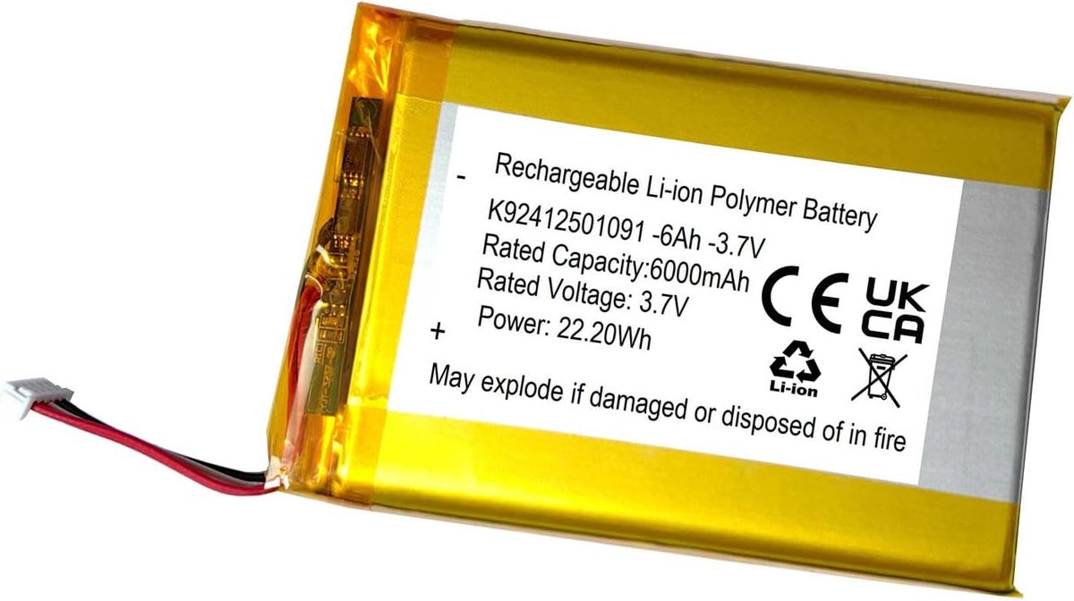 Vervangende batterij 37V 6000mAh - Oplaadbare LiPo batterij - Geschikt voor LeapFrog LF1726FHD - ShopVlot