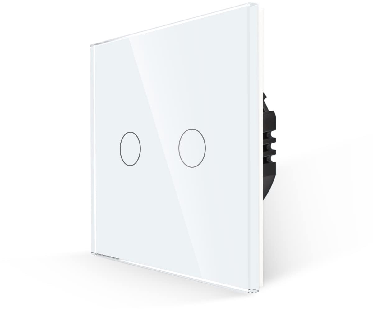 Touch Light Switch - Geen neutrale draad nodig - Dubbele witte lichtschakelaar - ShopVlot