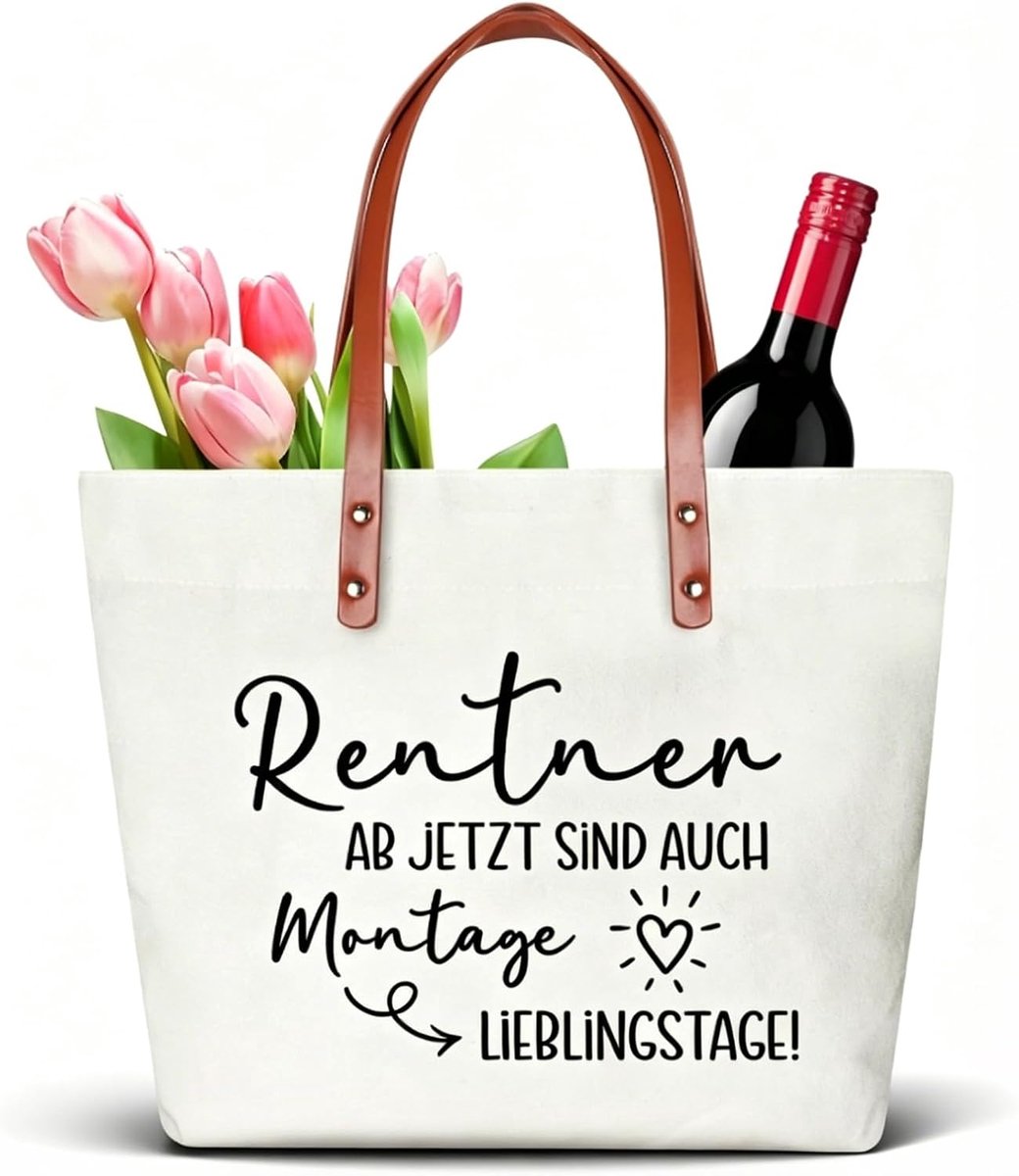 tas voor pensioen vrouwen - 42 x 32 cm - lederachtige handgrepen - ideaal voor dagelijks gebruik - ShopVlot