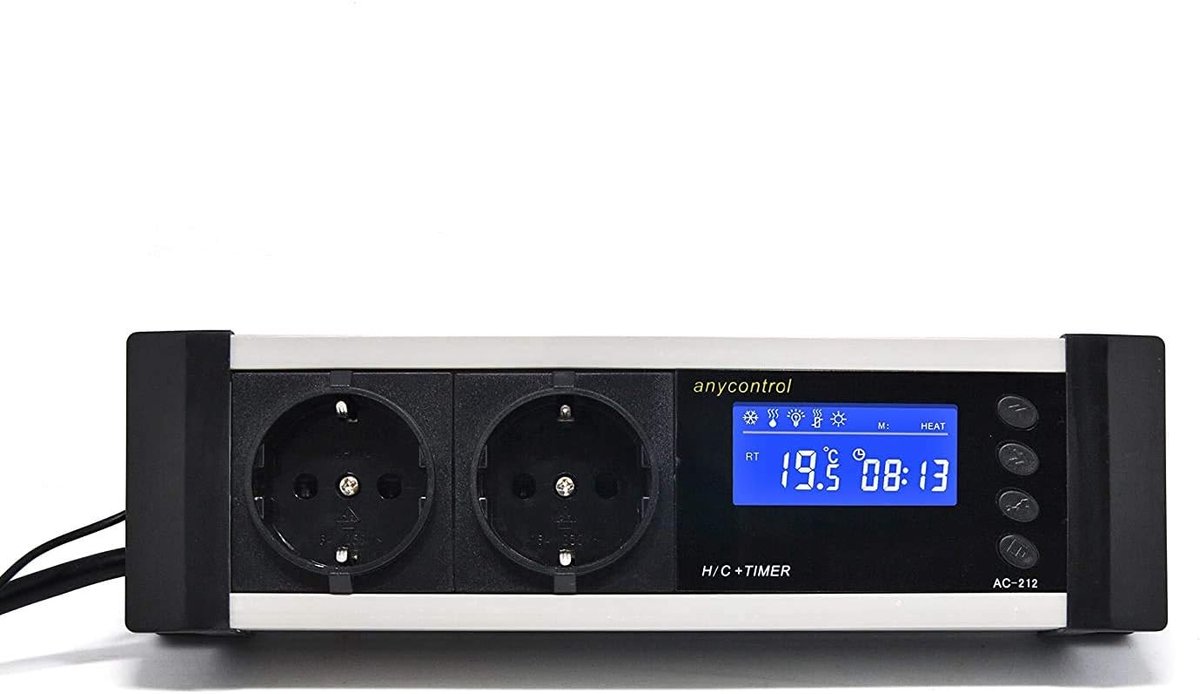 Digitale thermostaat temperatuurcontroller - Timer en alarm - Dag/nacht modus voor terrarium - ShopVlot