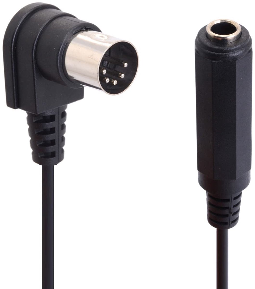 MIDI kabel 90 graden - 5 Pin naar 6.35mm - TRS stereo audio adapter - ideaal voor muziek apparatuur - ShopVlot