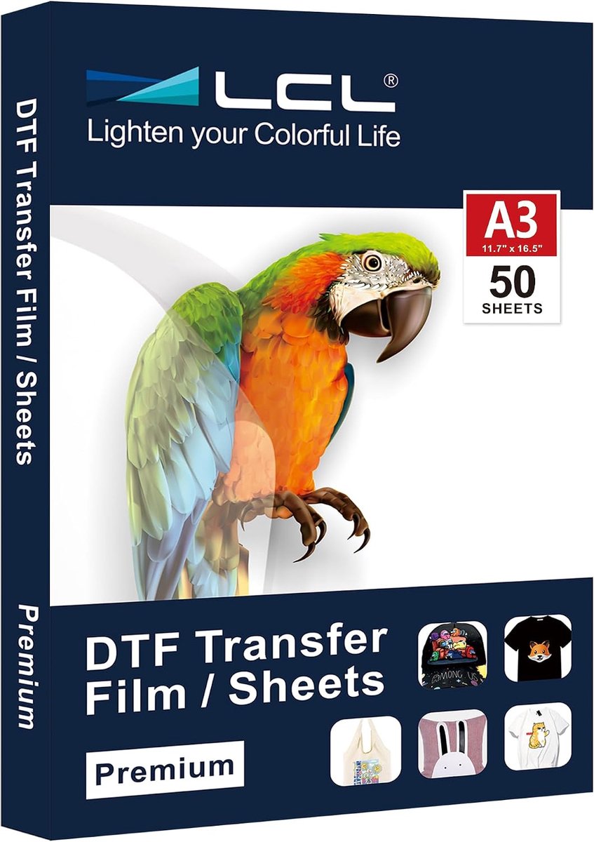 DTF Transfer Film Papier A3 - 50 Vellen met Slimme Drukpad - Geschikt voor Sublimatie & DTF Printers - ShopVlot