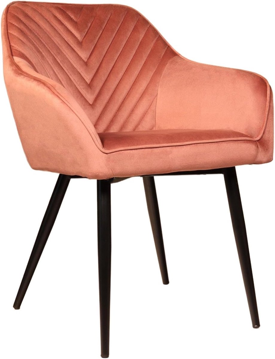 eetkamerstoel set van 4 - roze fluweel - eenvoudige montage - stijlvol en comfortabel - ShopVlot