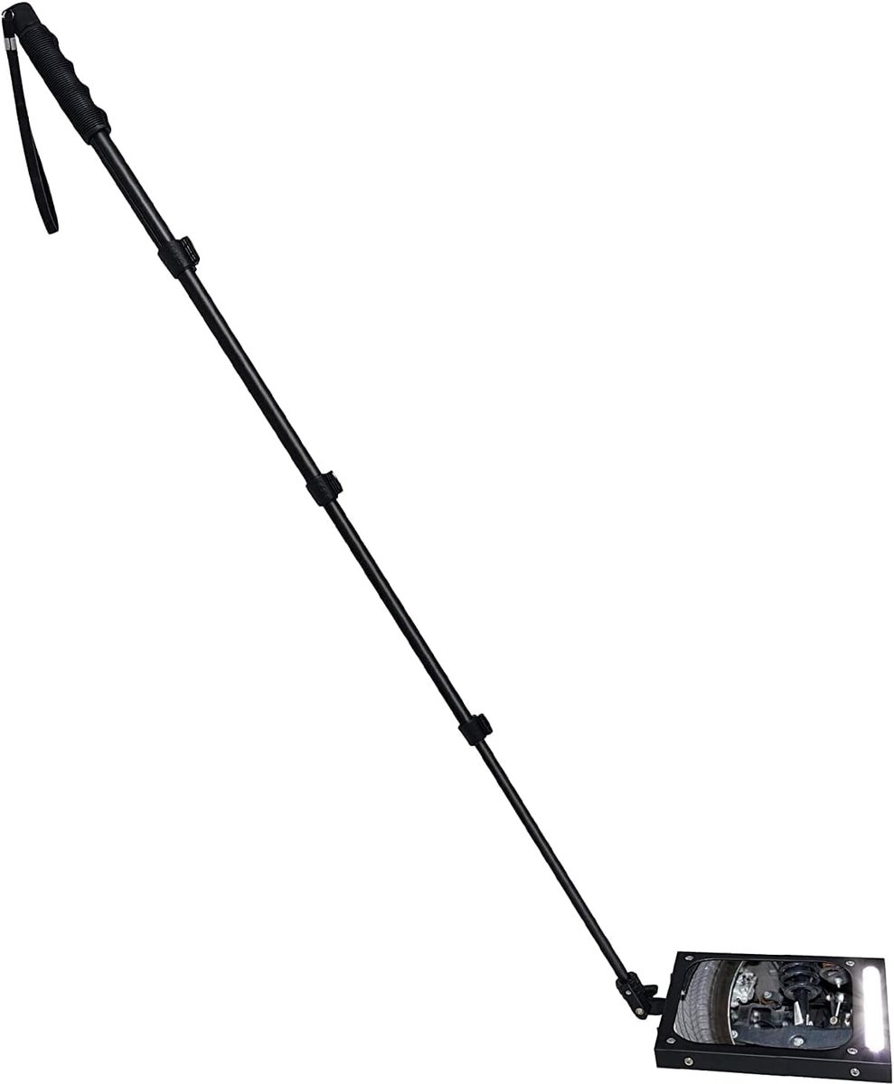 Onderauto inspectiemirror - telescopisch 40-120 cm - met heldere LED verlichting - ideaal voor veiligheid - ShopVlot