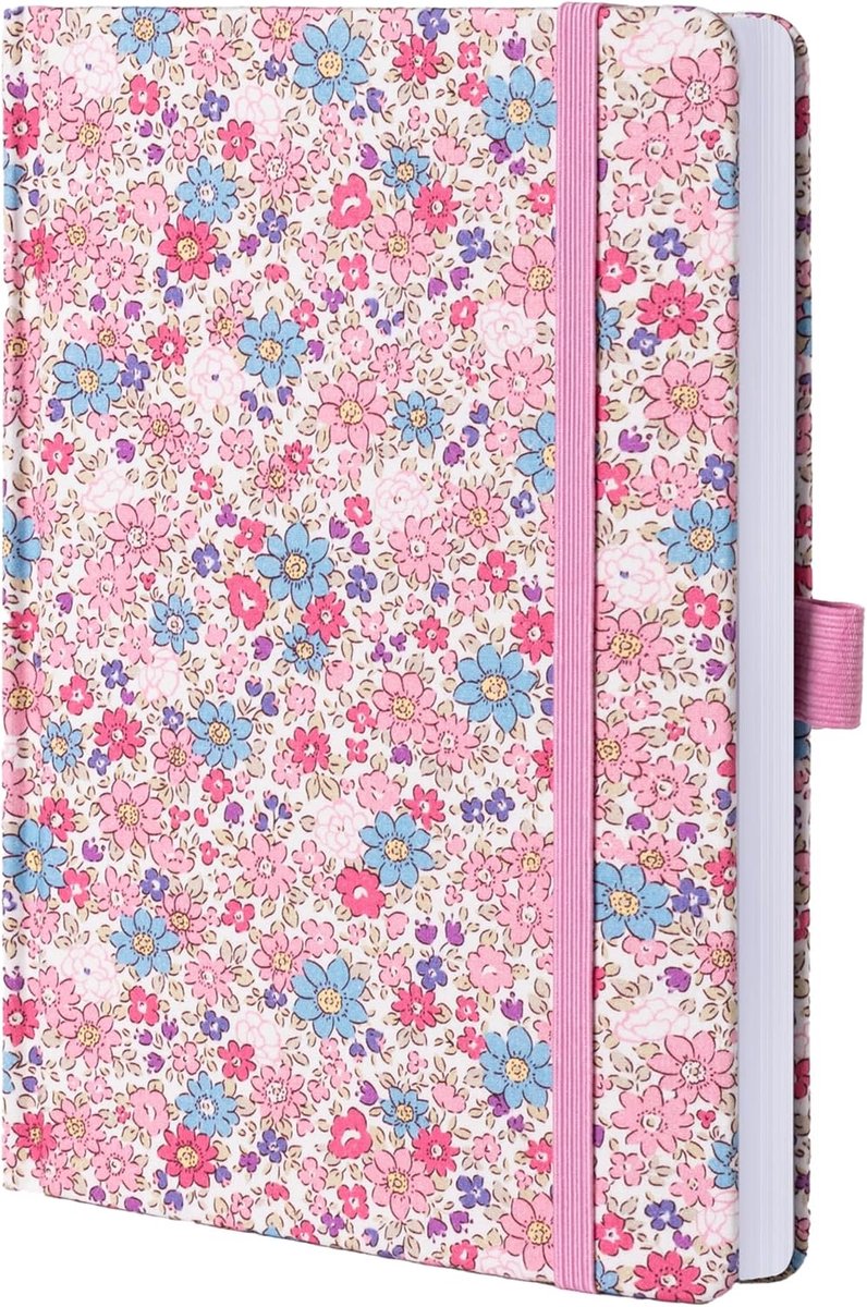 Notitieboek A5 - Stoffen omslag - Schattig bloemenpatroon - Ideaal voor creatief schrijven - ShopVlot