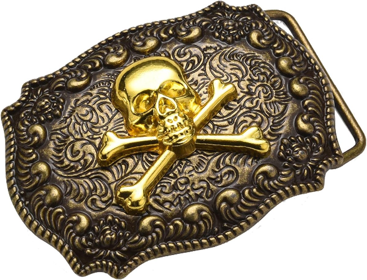 Belt Buckle 40 mm - Gothic Skull - Vintage Stijl - Voor riemen 3,8 tot 4 cm breed - ShopVlot