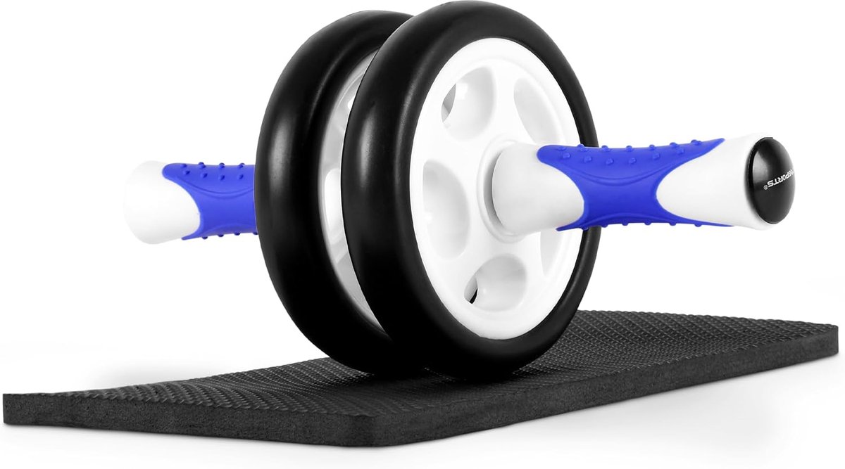 Abdominal trainer met knieprotectie - ab roller met comfortabele handvatten - voor thuisgebruik of fitnessstudio - ShopVlot