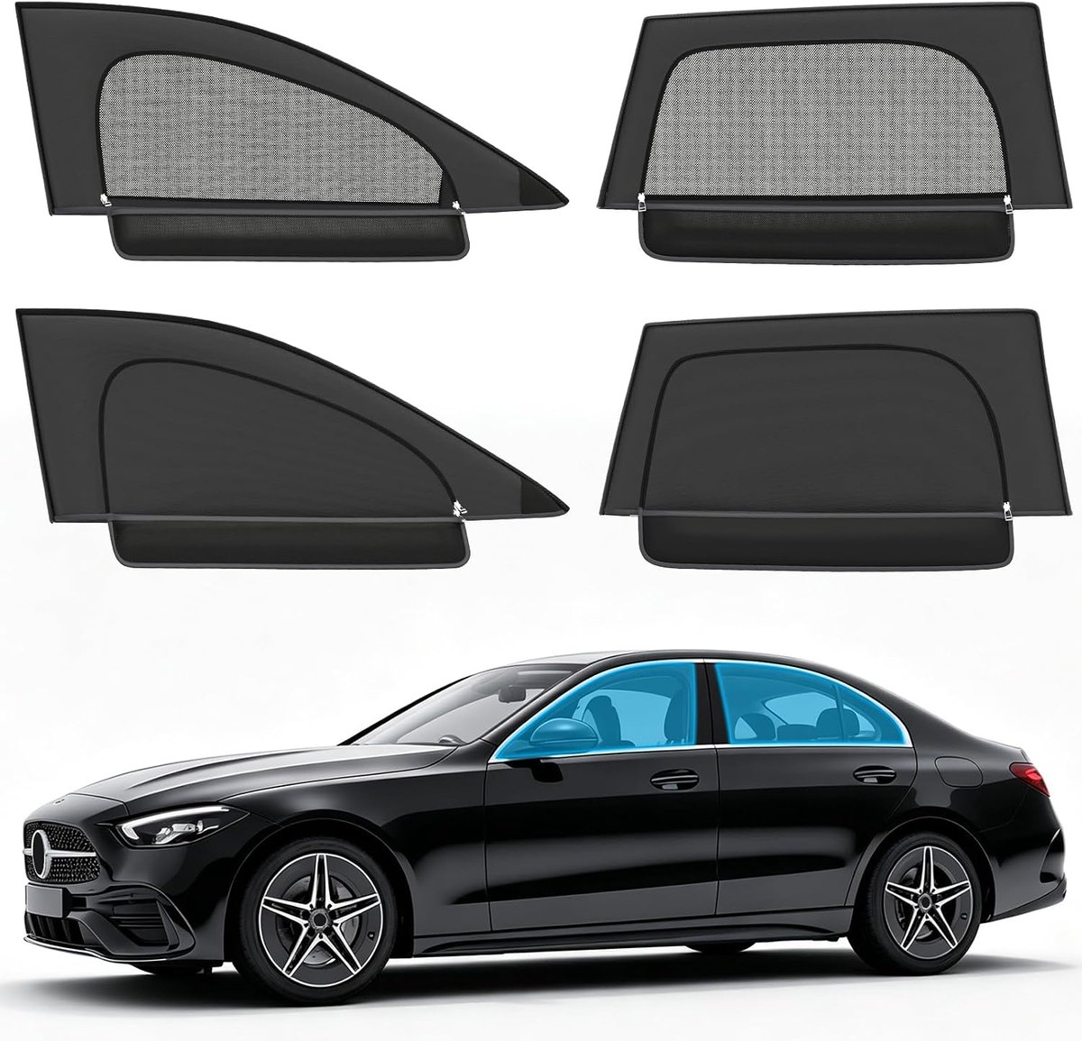 Insectenhor voor zijruit - ademend net - geschikt voor Mercedes Benz C-klasse W206 2021-2025 - ShopVlot