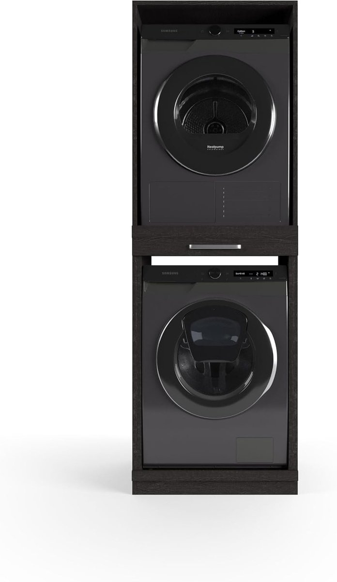 Washer cabinet - 700(D)*665(W)*1980(H) mm - Zwart - Ergonomisch ontwerp voor eenvoudig laden - ShopVlot