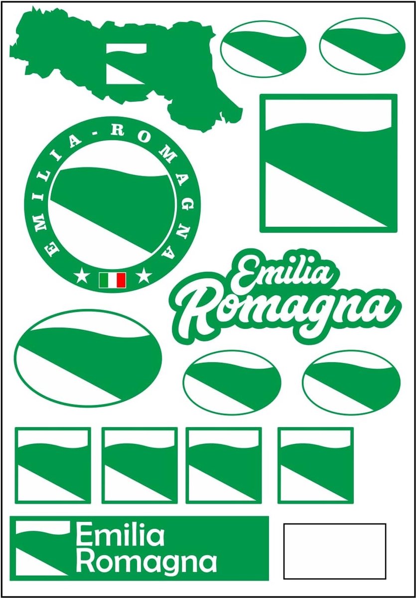 Stickerblad Emilia Romagna Italië - 13-delig - Hoogwaardige vinyl - Perfect voor auto en motor - ShopVlot