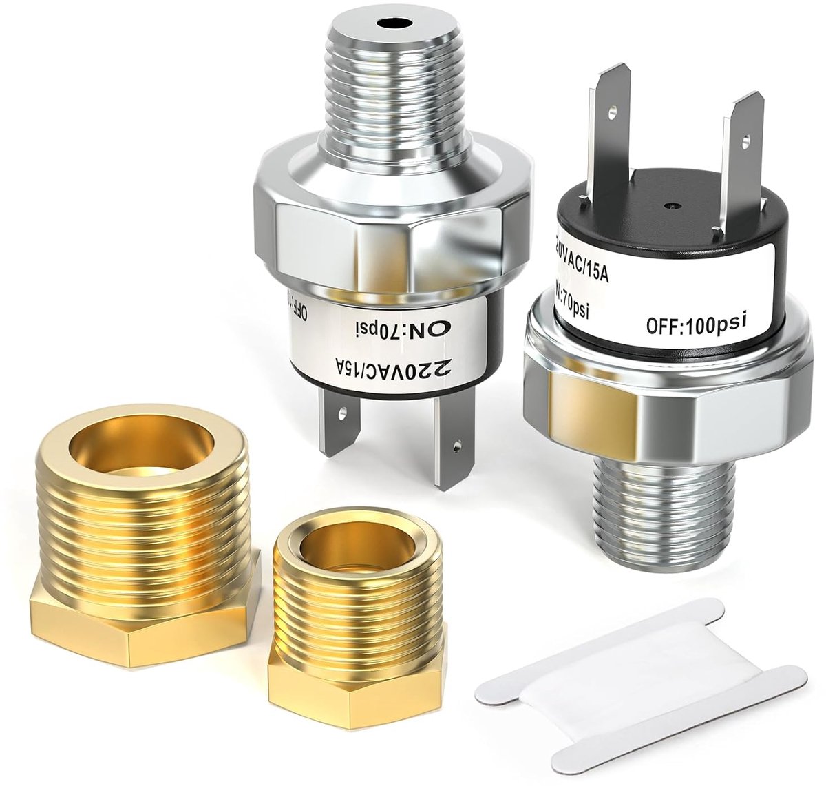 Luchtdrukschakelaar 70-100 PSI - 1/4" BSP - Tankmontage - Automatische activatie voor luchtcompressor - ShopVlot