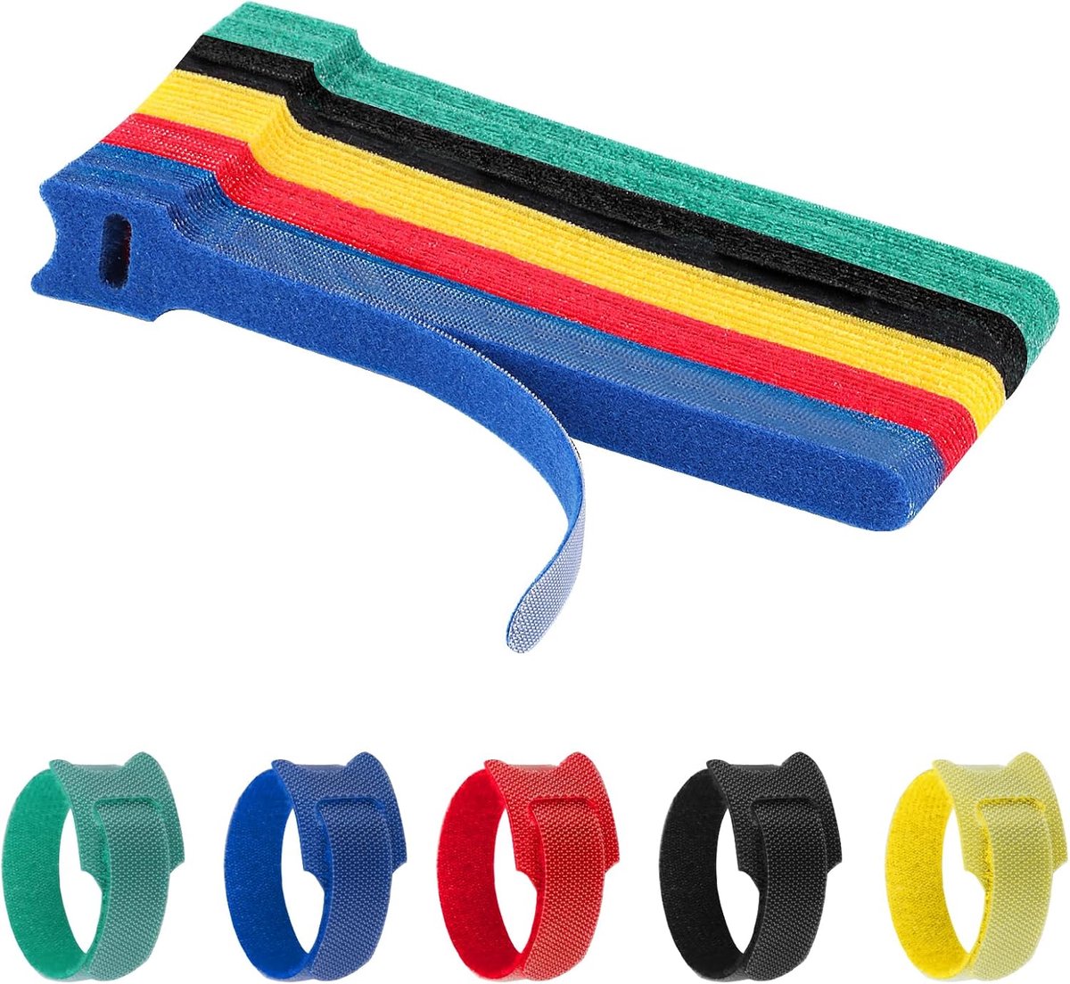 Kabelbinders 12x150mm - hersluitbaar - nylon en polyester - ideaal voor kabelorganisatie - ShopVlot