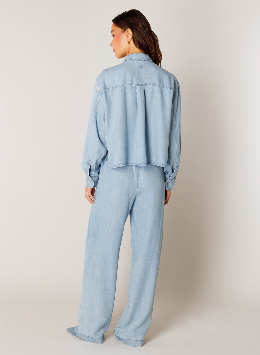 BASE LEVEL Bea denim Blouses - Light Blue - maat 46