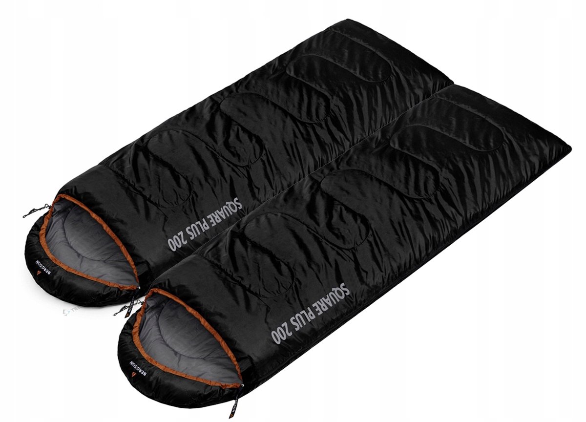 Bergson Square Plus 200 Slaapzak Set - Koppelen L+R - Zwart