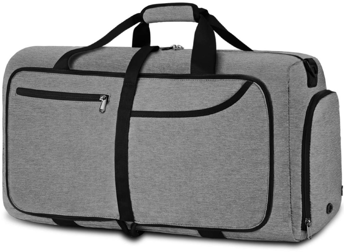 Opvouwbare Reistas 80 Liter - Weekendtas met Schoenenvak - Waterbestendige Sport- en Reistas voor Mannen en Vrouwen - Lichtgewicht Opvouwbare Bagagezak voor Gym, Vakantie, Overnachtingen en Reizen - Blauw