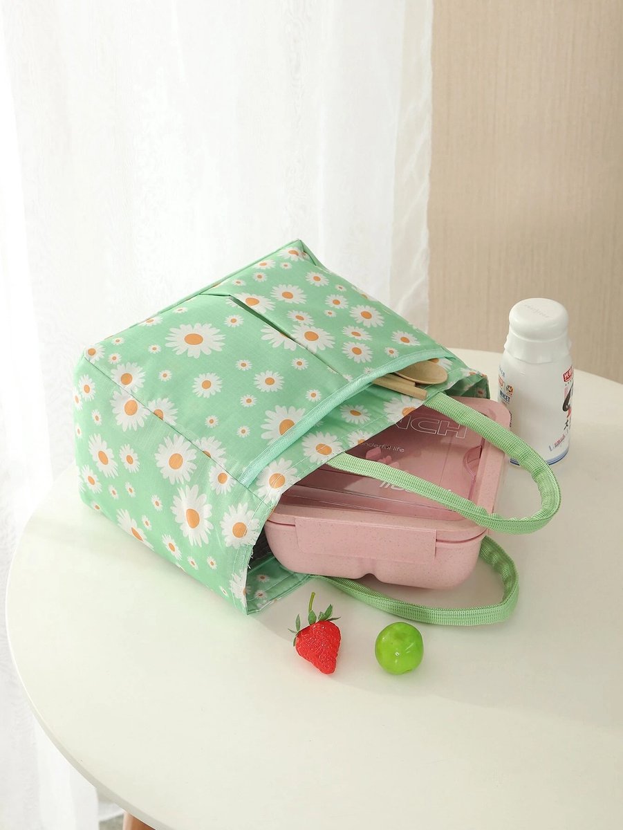 Groene Stokroos Lunchtas - Thermische Isolatie voor Ontbijt & Lunch
