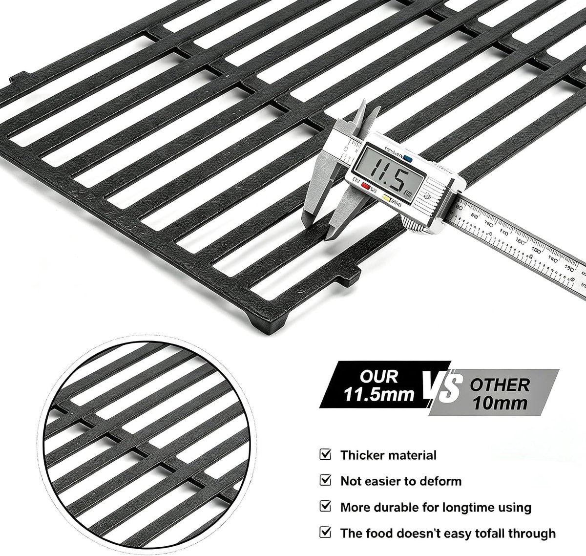 Grillrooster 44,5 cm - Vervangingsrooster - Geschikt voor Weber Spirit 200 - Ideaal voor barbecueën - ShopVlot
