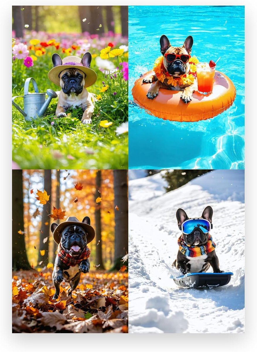 Jaarcalendar A4 - Standaard uitvoering - French Bulldog thema - Perfecte planning voor 2027 - ShopVlot