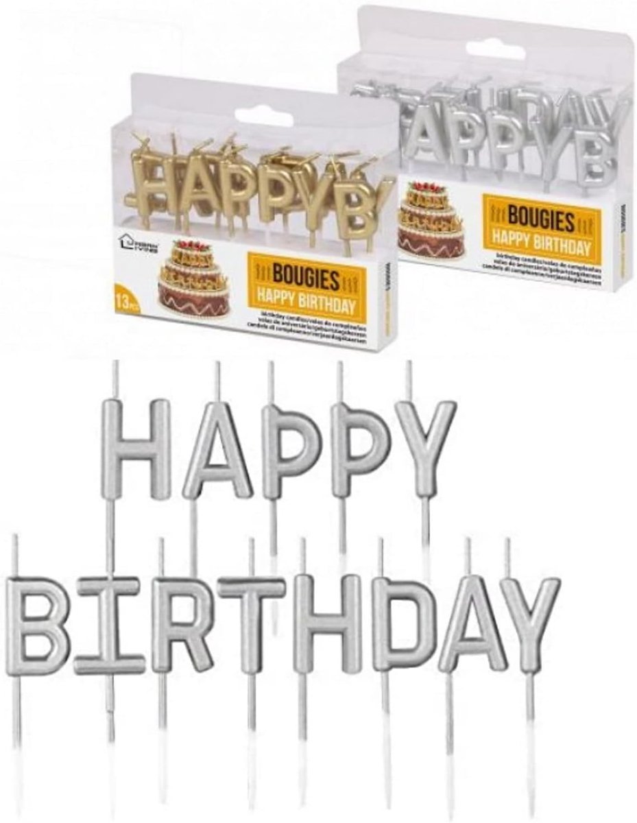 Verjaardagskaarsen 13 stuks - Zilver - 7 cm hoogte - Perfect voor elke verjaardag - ShopVlot