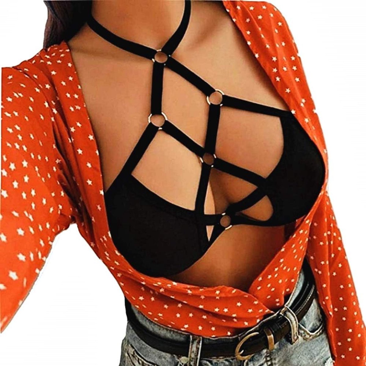 BH zonder beugels - driehoekig - zwarte kant - comfortabel en sexy - ShopVlot