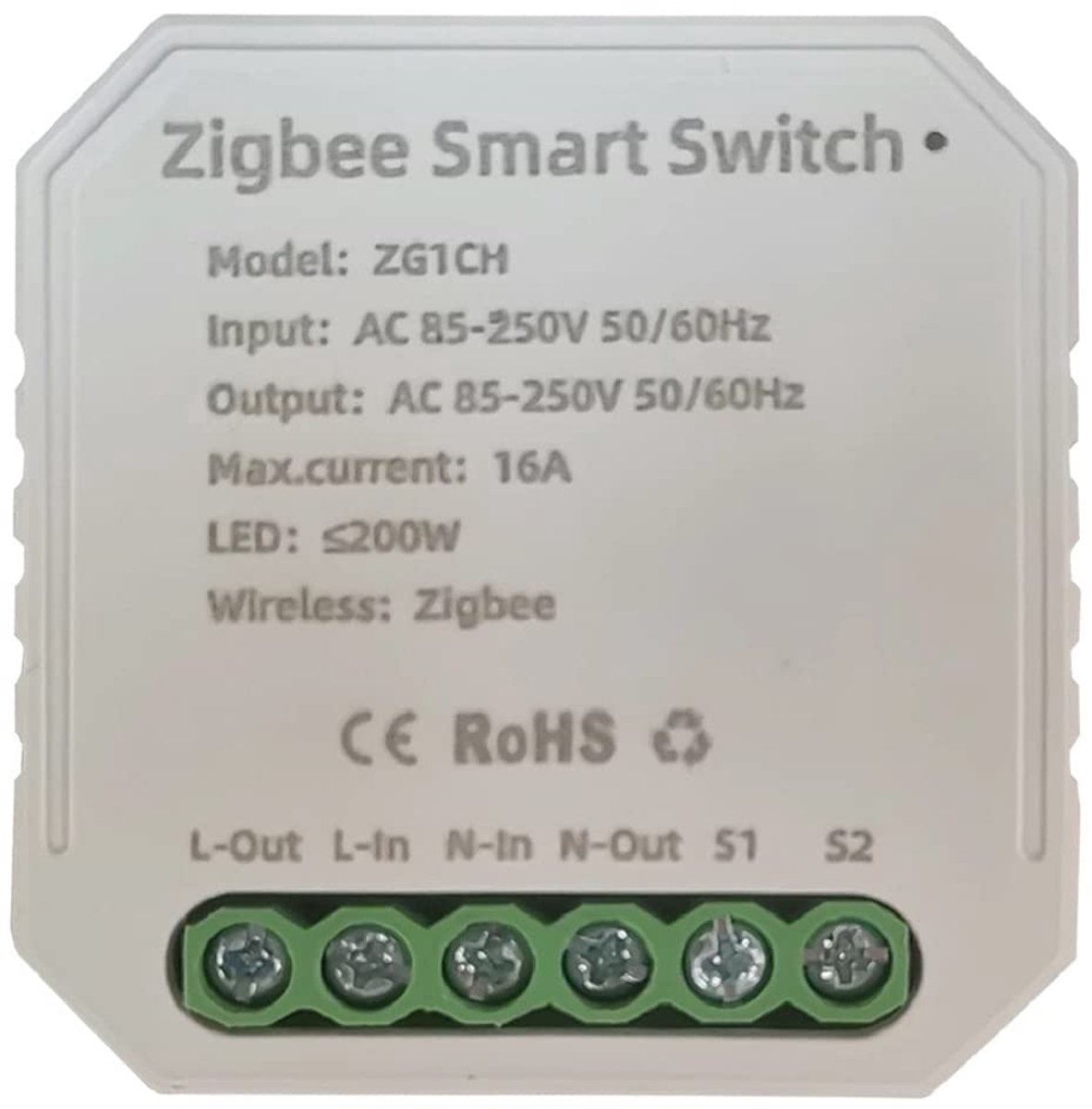Zigbee 3.0 relais schakelm module - mini 1 gang - DIY slimme lichtschakelaar - werkt met Alexa en Google Home - ShopVlot