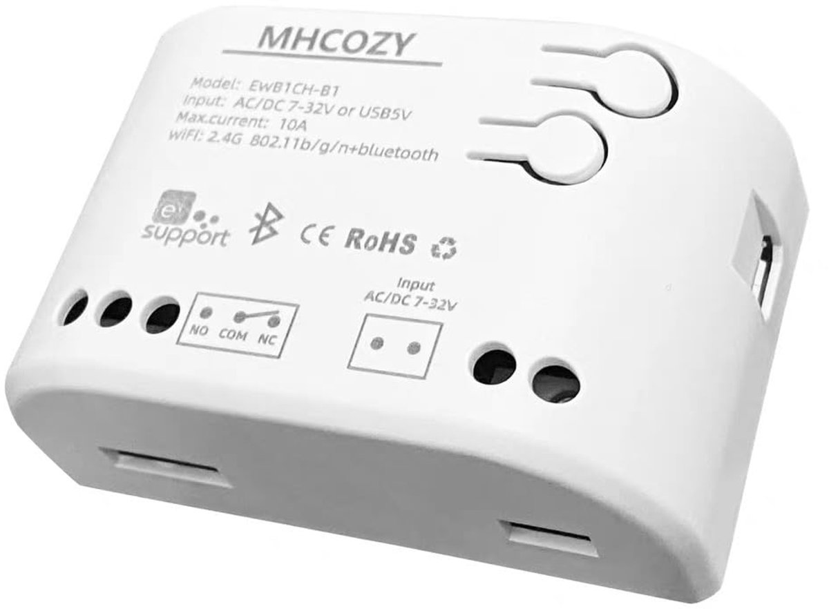 Slimme WiFi relais module - 1 kanaal - USB en laagspanningsschakelaar - Bedien je garage of poort op afstand - ShopVlot