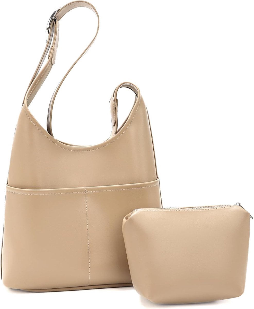 Schoudertas Dames Groot - PU Leer - Met Kleine Tas - Ideaal voor Reizen - ShopVlot