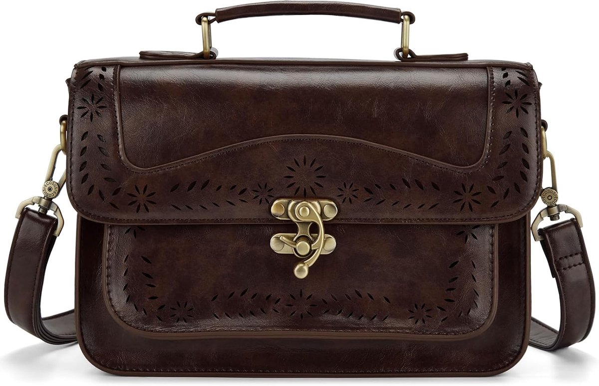 Dameshandtas schoudertas - Vintage bruin - Crossbody messenger bag - Perfect voor dagelijks gebruik - ShopVlot