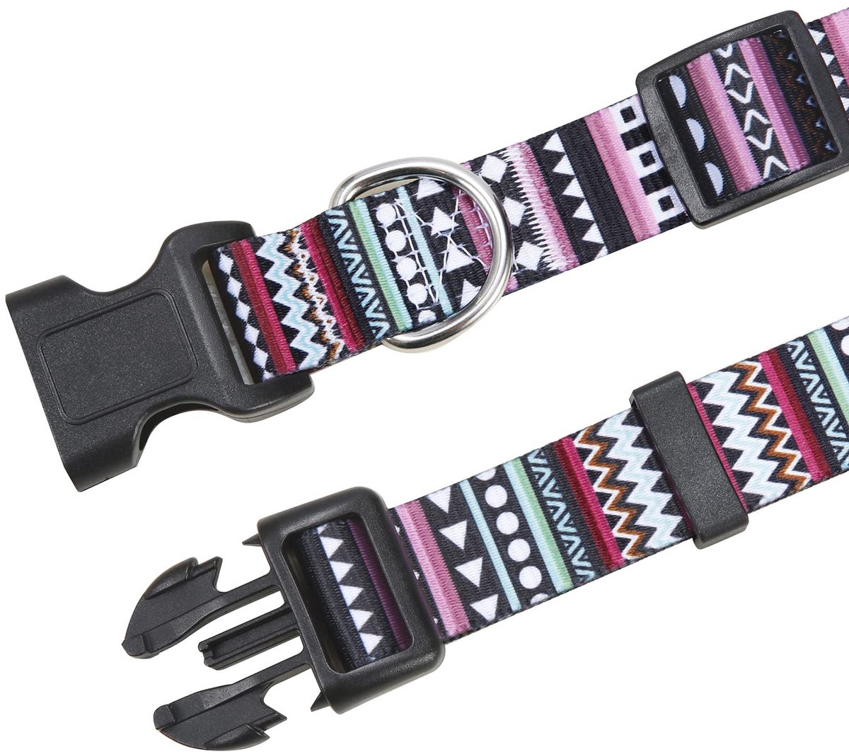 Hondenhalsband verstelbaar M - zachte nylon - etnische patronen - comfortabel voor elke hond - ShopVlot