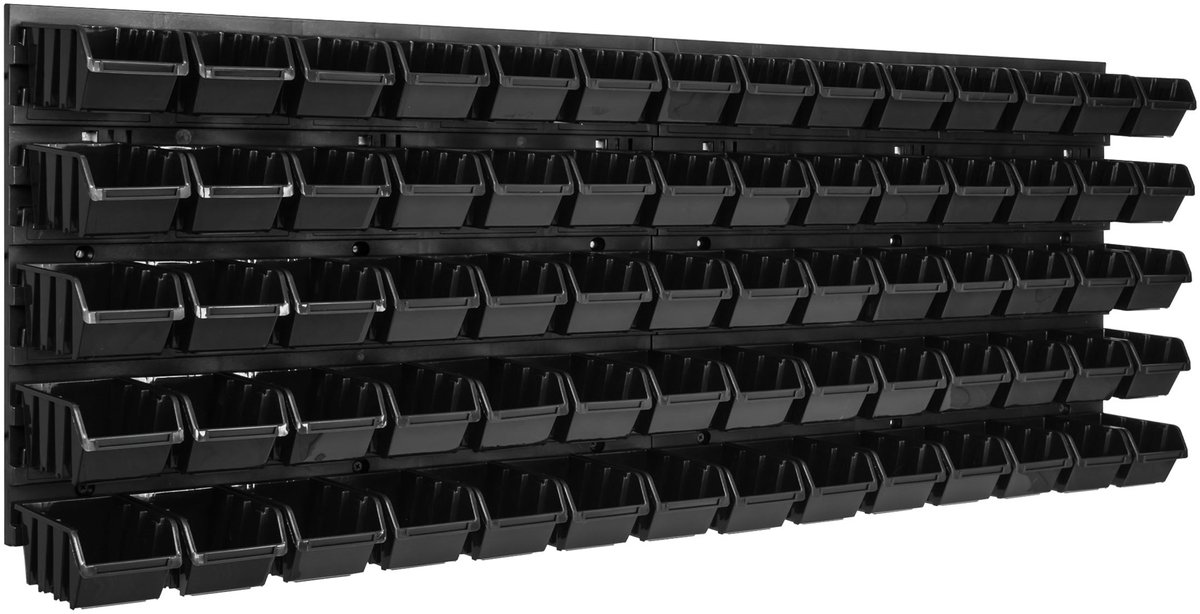 Gereedschapswand 115x39cm met 70 Bakjes - Werkplaats Organizer