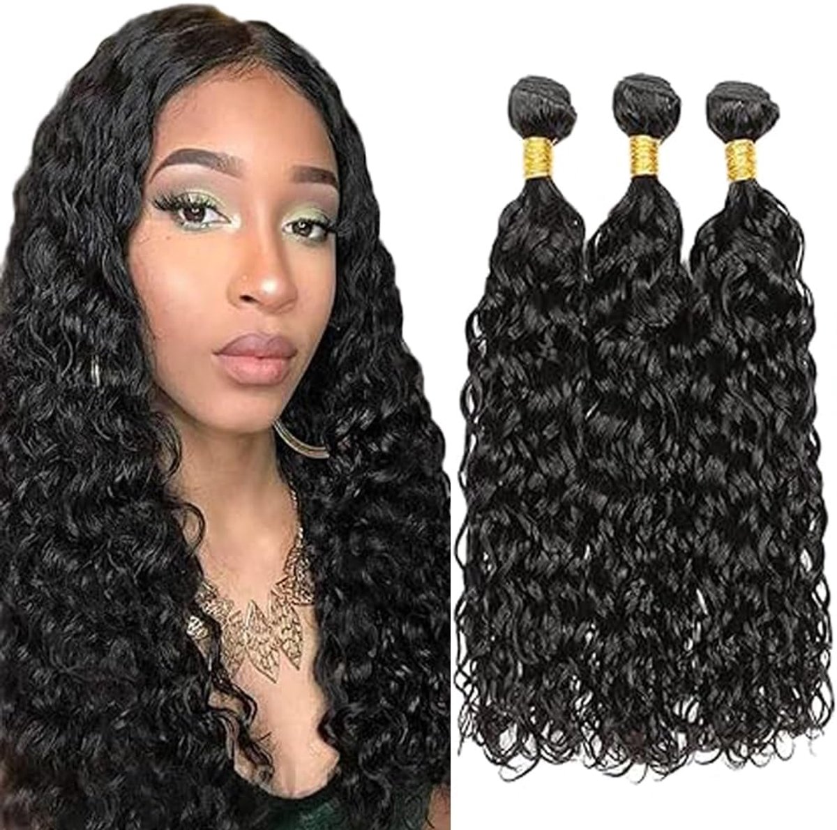 Human Hair Bundels 16 18 20 Zoll - Onbewerkt Braziliaans Virgin Haar - Dubbele Weft - Vol en dik, gemakkelijk te stylen - ShopVlot