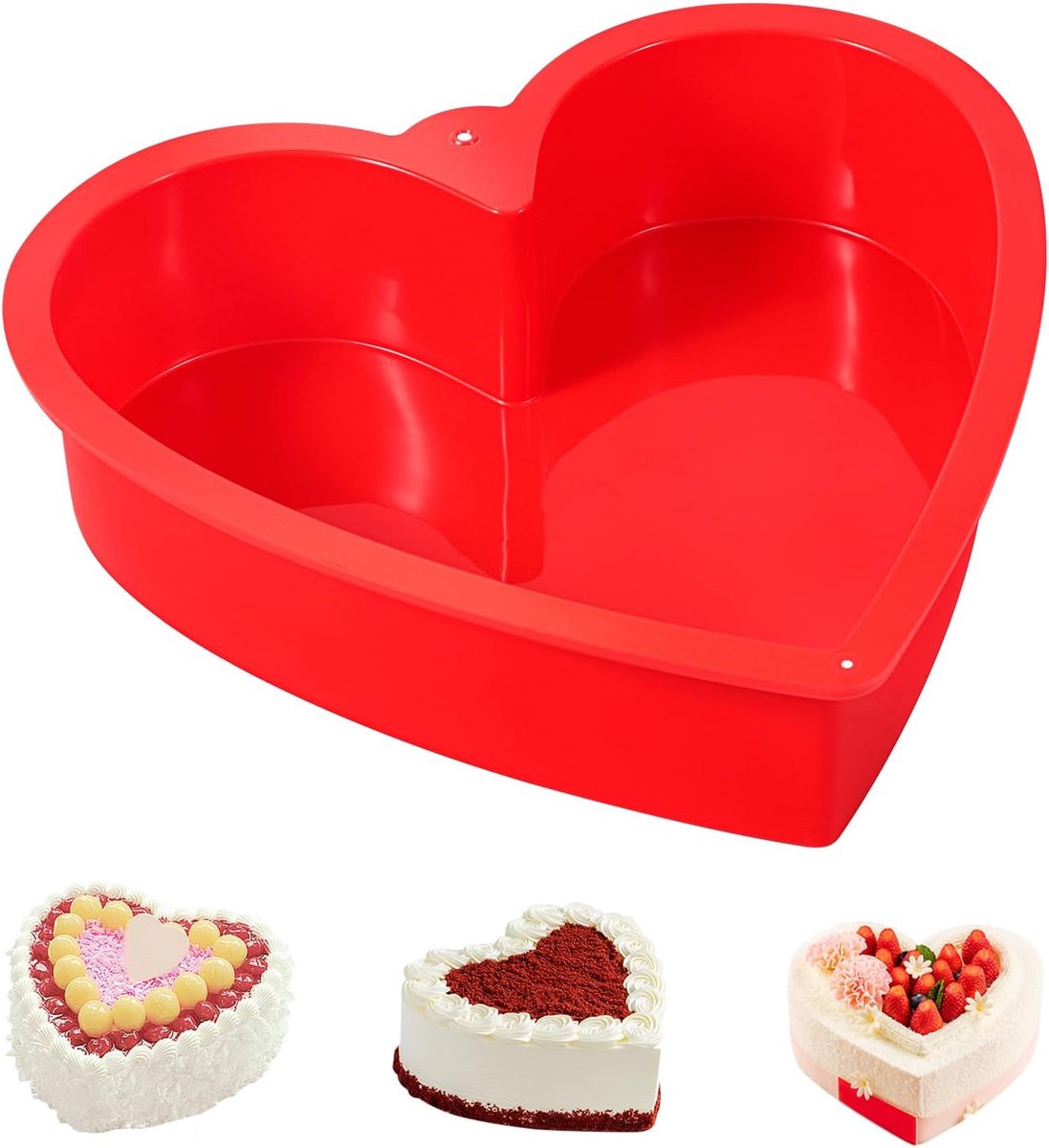 Siliconen Bakvorm Hart 25cm - Non-Stick Siliconen Mould - Ideaal voor Taart en Pudding - ShopVlot
