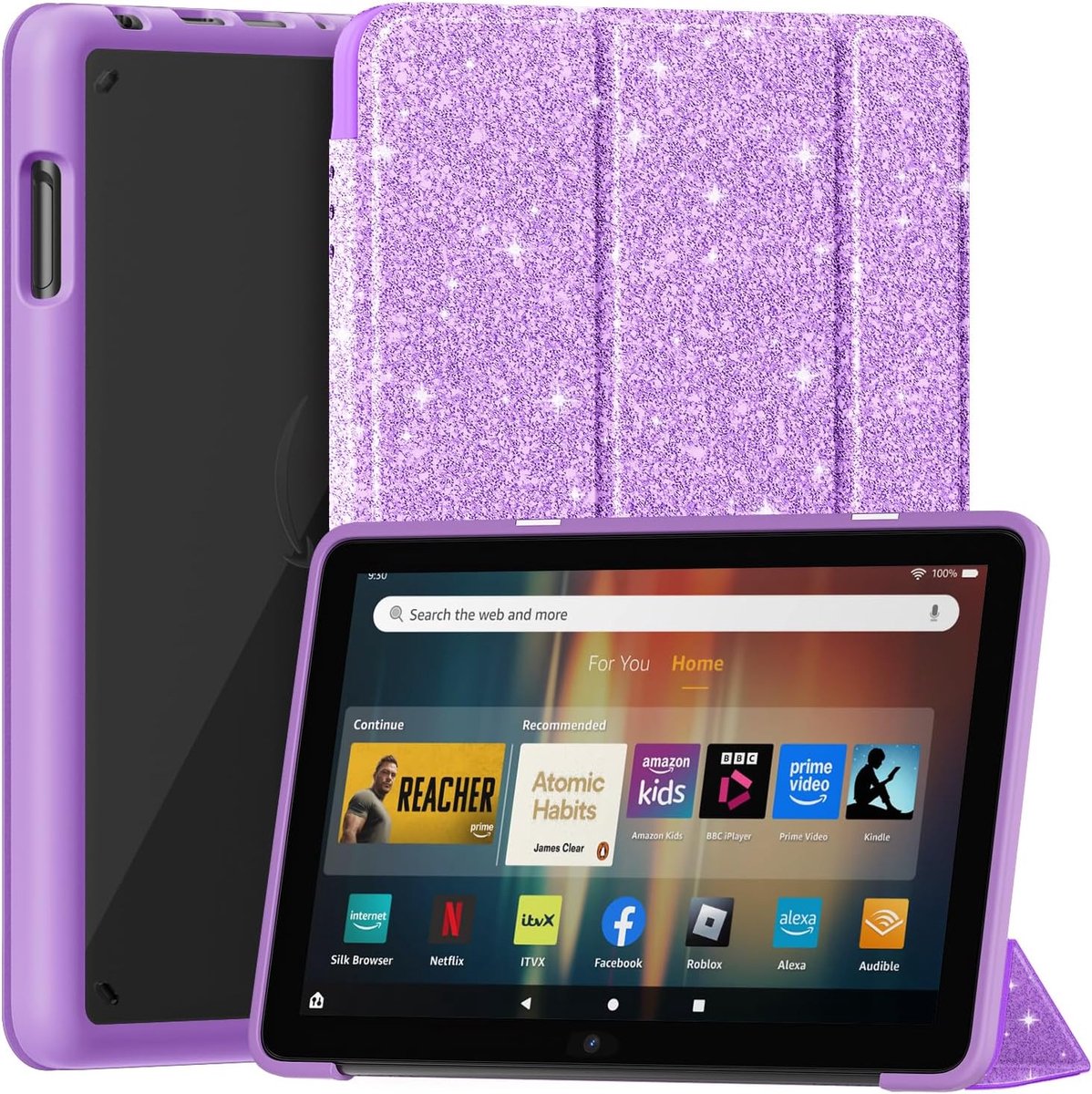 PU tablet hoes 8 inch - slanke harde schaal - trifold standaard - automatische slaap/wak - ShopVlot